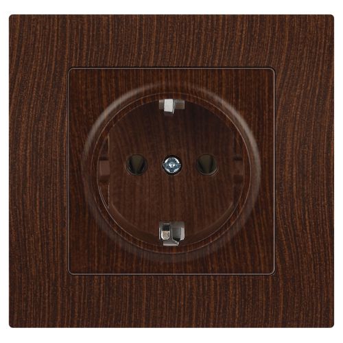 Розетка 1-м СП Accent 6-202-10 16А IP20 250В 2P+E Schuko венге Intro Б0063703 фото 3 Розетка 1-м СП Accent 6-202-10 16А IP20 250В 2P+E Schuko венге Intro Б0063703 фото 3