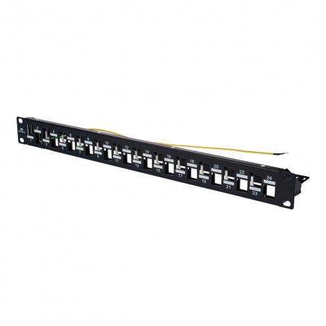 Патч-панель DR-4100 наборная 19дюйм 1U под 24 экран./неэкран. модуля Keystone Jack Datarex DR-4100 Патч-панель DR-4100 наборная 19дюйм 1U под 24 экран./неэкран. модуля Keystone Jack Datarex DR-4100