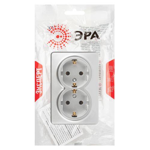 Розетка 2-м ОП Эксперт 11-2205-03 16А IP20 250В 2х2P+E Schuko с заземл. алюм. Эра Б0063046 фото 2 Розетка 2-м ОП Эксперт 11-2205-03 16А IP20 250В 2х2P+E Schuko с заземл. алюм. Эра Б0063046 фото 2
