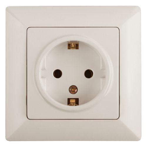 Розетка 1-м СП Solo 4-202-02 16А 250В IP20 2P+E Schuko с заземл. слон. кость Intro Б0053650 Розетка 1-м СП Solo 4-202-02 16А 250В IP20 2P+E Schuko с заземл. слон. кость Intro Б0053650