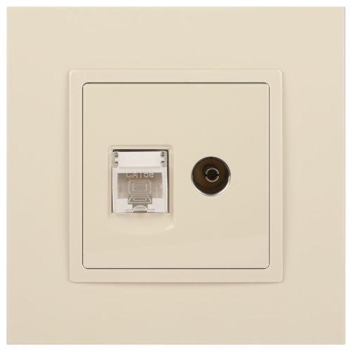 Розетка компьютерная + телевизионная 2-м Elegance 14-3110-02 RJ45 + TV IP20 механизм сл. кость Эра Б0034315 фото 3 Розетка компьютерная + телевизионная 2-м Elegance 14-3110-02 RJ45 + TV IP20 механизм сл. кость Эра Б0034315 фото 3