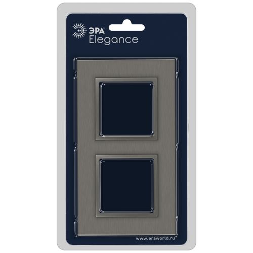 Рамка 2-м Elegance 14-5202-16 метал. титан Эра Б0065843 фото 2 Рамка 2-м Elegance 14-5202-16 метал. титан Эра Б0065843 фото 2
