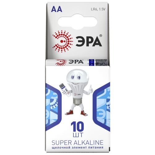 Элемент питания алкалиновый AA/LR6 LR6-10BL компактный (блист.10шт) Эра C0042878 Элемент питания алкалиновый AA/LR6 LR6-10BL компактный (блист.10шт) Эра C0042878