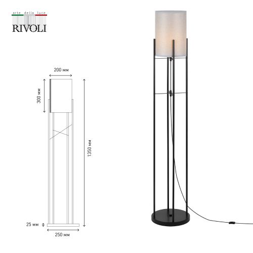 Торшер Bianca D7041-502 1хE27 60Вт классика Rivoli Б0054210 фото 4 Торшер Bianca D7041-502 1хE27 60Вт классика Rivoli Б0054210 фото 4