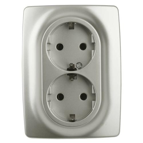 Розетка 2-м СП Эра12 12-2106-15 16А IP20 16AX 250В 2х2P+E Schuko перламутр. Эра Б0031237 Розетка 2-м СП Эра12 12-2106-15 16А IP20 16AX 250В 2х2P+E Schuko перламутр. Эра Б0031237