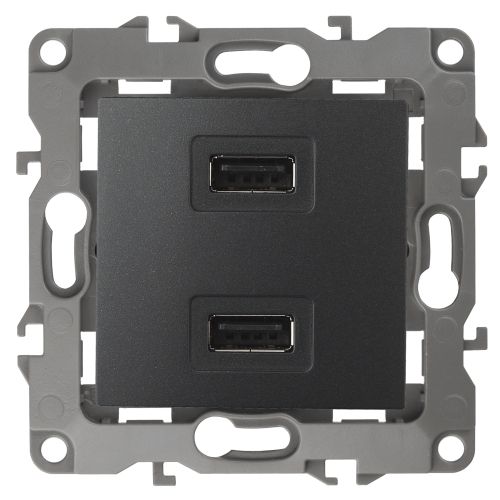 Устройство зарядное USB 12-4110-05 5В-2100мА антрацит ЭРА Б0027495 Устройство зарядное USB 12-4110-05 5В-2100мА антрацит ЭРА Б0027495