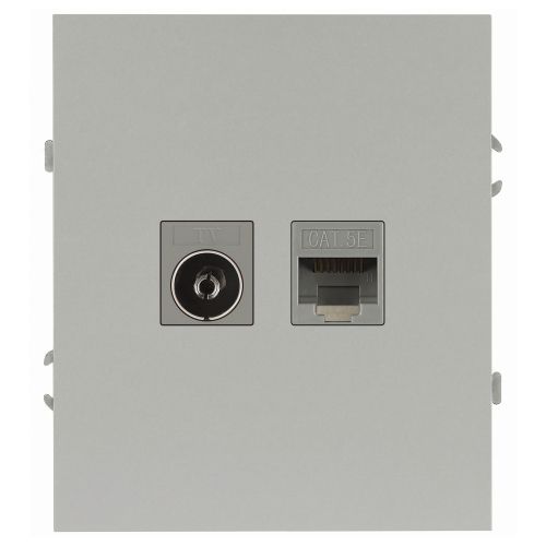 Розетка комбинированная СП Arktik RJ45 + TV 16А IP20 250В алюм. Эра Б0070496 Розетка комбинированная СП Arktik RJ45 + TV 16А IP20 250В алюм. Эра Б0070496
