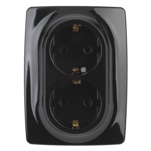 Розетка 2-м СП Эра12 12-2106-06 16А IP20 16AX 250В 2х2P+E Schuko черн. Эра Б0031233 Розетка 2-м СП Эра12 12-2106-06 16А IP20 16AX 250В 2х2P+E Schuko черн. Эра Б0031233
