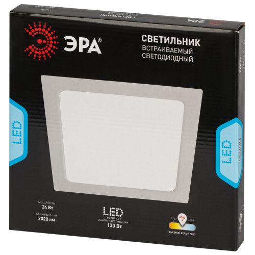 Светильник светодиодный LED 18-24-4K 24Вт 4000К встраив. квадратный ЭРА Б0057429 фото 2 Светильник светодиодный LED 18-24-4K 24Вт 4000К встраив. квадратный ЭРА Б0057429 фото 2