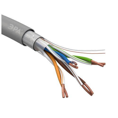 Кабель витая пара F/UTP кат.5E 4х2х24AWG solid CU PVC сер. (м) F-4-PVC Эра Б0044688 фото 3 Кабель витая пара F/UTP кат.5E 4х2х24AWG solid CU PVC сер. (м) F-4-PVC Эра Б0044688 фото 3
