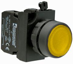Кнопка нажимная круглая CP102DS (1НО+1НЗ) желт. EMAS CP102DS Кнопка нажимная круглая CP102DS (1НО+1НЗ) желт. EMAS CP102DS