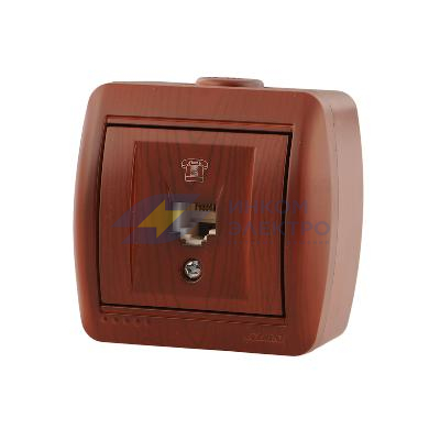 Розетка телефонная 1-м ОП Nata RJ11 вишня LEZARD 710-0600-137 Розетка телефонная 1-м ОП Nata RJ11 вишня LEZARD 710-0600-137