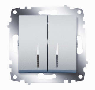 Выключатель 2-кл. СП Cosmo 10А IP20 с подсветкой механизм алюм. ABB 619-011000-203 Выключатель 2-кл. СП Cosmo 10А IP20 с подсветкой механизм алюм. ABB 619-011000-203