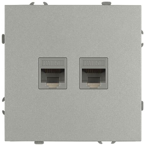 Розетка информационная 2-м СП Galaxy RJ45 16А IP20 250В алюм. Эра Б0070760 Розетка информационная 2-м СП Galaxy RJ45 16А IP20 250В алюм. Эра Б0070760