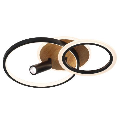 Светильник светодиодный Rondo CLL-1-85-RC BK 85Вт 3000К-6000К 510х340х180 с пультом ДУ черн./дерево Эра Б0069745 фото 3 Светильник светодиодный Rondo CLL-1-85-RC BK 85Вт 3000К-6000К 510х340х180 с пультом ДУ черн./дерево Эра Б0069745 фото 3
