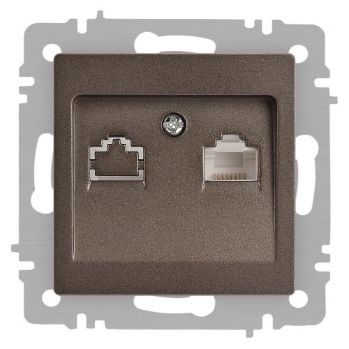 Розетка компьютерная 1-м СП Accent 6-303-08 RJ45 IP20 бронза Intro Б0063639 Розетка компьютерная 1-м СП Accent 6-303-08 RJ45 IP20 бронза Intro Б0063639
