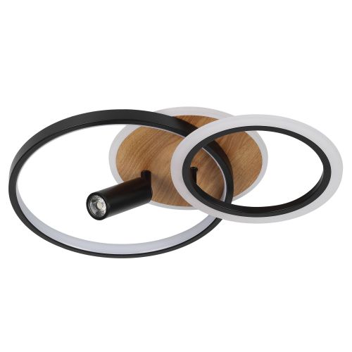 Светильник светодиодный Rondo CLL-1-85-RC BK 85Вт 3000К-6000К 510х340х180 с пультом ДУ черн./дерево Эра Б0069745 фото 4 Светильник светодиодный Rondo CLL-1-85-RC BK 85Вт 3000К-6000К 510х340х180 с пультом ДУ черн./дерево Эра Б0069745 фото 4
