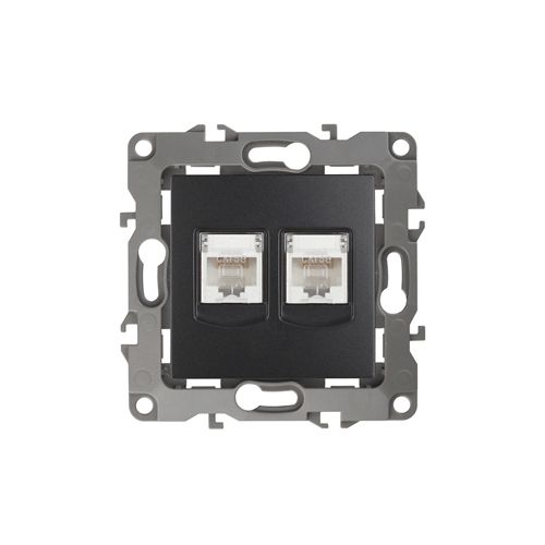 Розетка компьютерная 2-м Эра12 RJ45 12-3108-05 антрацит Эра Б0014733 Розетка компьютерная 2-м Эра12 RJ45 12-3108-05 антрацит Эра Б0014733