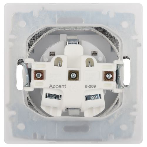 Розетка 1-м СП Accent 6-209-01 16А IP44 250В 2P+E Schuko с крышкой защ. штор. AL/CU бел. Intro Б0063553 фото 2 Розетка 1-м СП Accent 6-209-01 16А IP44 250В 2P+E Schuko с крышкой защ. штор. AL/CU бел. Intro Б0063553 фото 2
