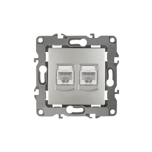 Розетка компьютерная 2-м Эра12 RJ45 12-3108-03 алюм. Эра Б0014731 Розетка компьютерная 2-м Эра12 RJ45 12-3108-03 алюм. Эра Б0014731