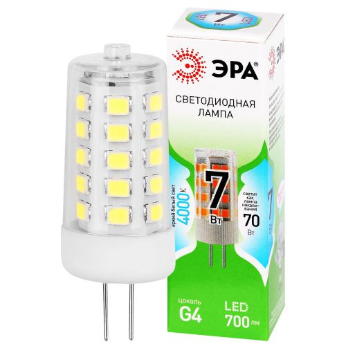 Лампа светодиодная GREEN LINE LED G4-JC-7W-840-12V GL 7Вт капсульная прозрачная 4000К яркий бел. свет G4 12В Эра Б0067148 Лампа светодиодная GREEN LINE LED G4-JC-7W-840-12V GL 7Вт капсульная прозрачная 4000К яркий бел. свет G4 12В Эра Б0067148