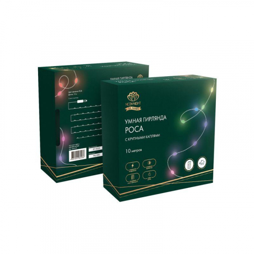 Гирлянда светодиодная смарт "Роса" "Нить" с крупными светодиодами 10м 100LED RGB IP20 USB провод прозр. Neon-Night 245-019 фото 5