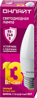 Лампа светодиодная 90 540 OLL-C37-13-230-2.7К-E27-FR 13Вт свеча 2700К E27 90-240В PRO ОНЛАЙТ 90540