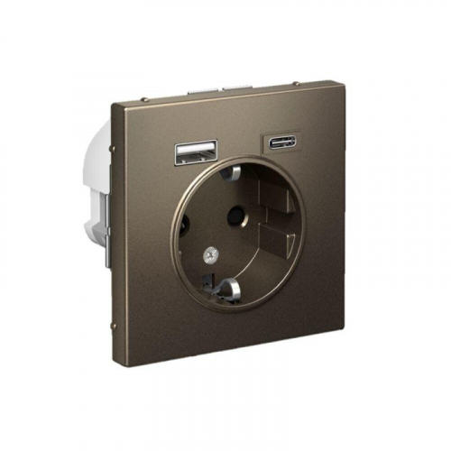 Розетка ArtGallery 16А с 2-мя заряд. устройствами USB A+C 5В/2.4А/3А 2х5В/1.5А механизм мокко SE GAL000632 фото 5 Розетка ArtGallery 16А с 2-мя заряд. устройствами USB A+C 5В/2.4А/3А 2х5В/1.5А механизм мокко SE GAL000632 фото 5