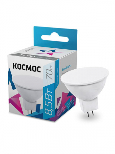 Лампа светодиодная JCDR 8.5Вт 4500К GU5.3 230В КОСМОС LkecLED8.5wJCDRC45 Лампа светодиодная JCDR 8.5Вт 4500К GU5.3 230В КОСМОС LkecLED8.5wJCDRC45