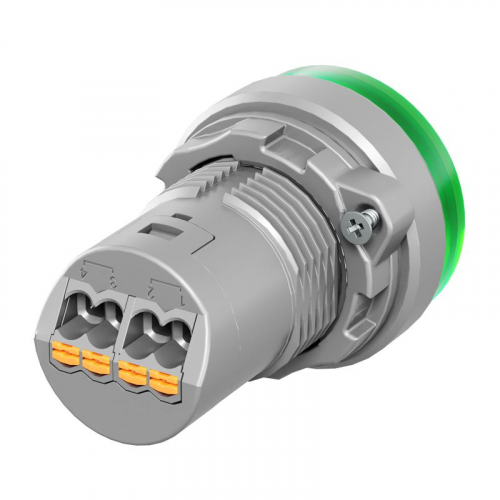 Лампа сигнальная со встроенным диодом 220В зажим Push-In зел. DKC M22L-F220GPU фото 2