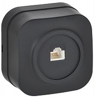 Розетка компьютерная ОП RJ45 кат.5E GLORY РК10-ХЧм черн. матов. IEK EKH10-K02M