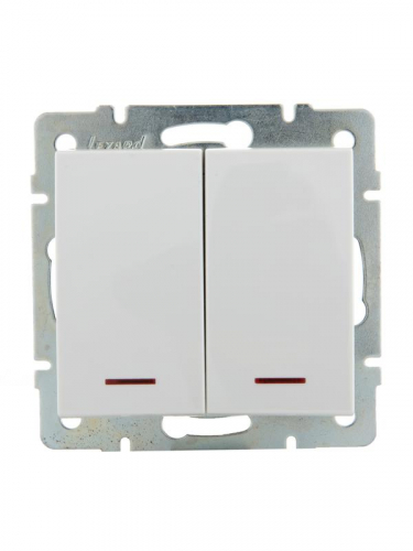 Выключатель 2-кл. СП Rain IP20 с подсветкой механизм бел. LEZARD 703-0288-112 Выключатель 2-кл. СП Rain IP20 с подсветкой механизм бел. LEZARD 703-0288-112