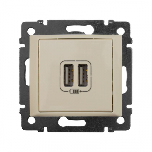 Розетка USB 2-м СП Valena сл. кость IEK 774170 фото 9