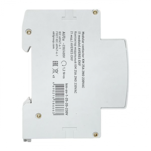 Контактор модульный КМ 25А 2NО 230В AC (1 мод.) AVERES EKF km-av-1-25-20-230V фото 4 Контактор модульный КМ 25А 2NО 230В AC (1 мод.) AVERES EKF km-av-1-25-20-230V фото 4