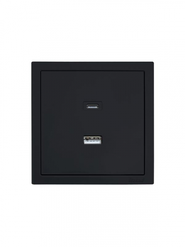 Розетка Type-C+ USB разъем СП ZIMA IP20 черн. бархат LEZARD 704-4288-192TC фото 4 Розетка Type-C+ USB разъем СП ZIMA IP20 черн. бархат LEZARD 704-4288-192TC фото 4
