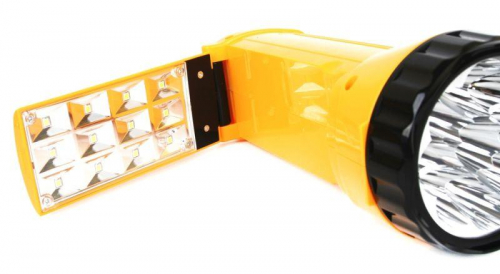 Фонарь аккумуляторный LED3819CSM 9LED + 12SMD 2 режима аккум. SLA 220В желт. Ultraflash 12860 фото 13