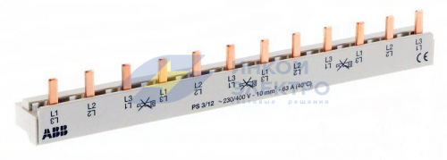 Разводка шинная 3ф PS3/12(PIN) 63A ABB 2CDL230001R1012