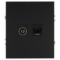 Розетка комбинированная СП Arktik RJ45 + TV 16А IP20 250В антрацит Эра Б0070498