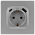 Розетка Эра12 12-4108-03 16А 250В 2P+E с USB type-A+C 5В-3А защ. шторки алюм. Эра Б0067716