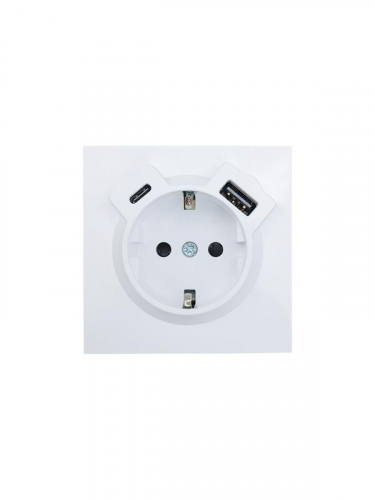 Розетка 1-мест. с/з Type-C+USB разъем СП ZIMA бел. LEZARD 704-0288-181TC фото 3