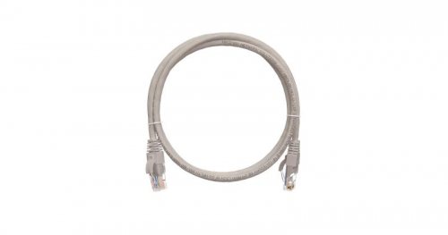 Шнур коммутационный кат.5E (класс D) U/UTP 4 пары 24 AWG (7х0.205мм) 100МГц 2хRJ45 (8P8C) T568B заливной с защитой защелки мж BC чистая медь PVC нг(А) сер. 0.5м NIKOMAX NMC-PC4UD55B-005-GY