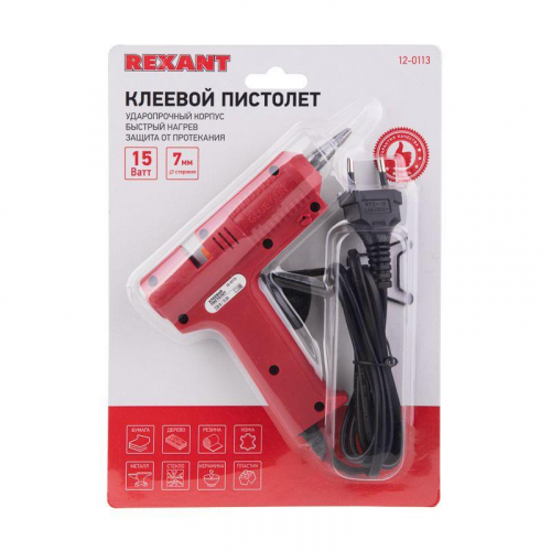 Пистолет клеевой 15Вт (Профи) REXANT 12-0113 фото 3
