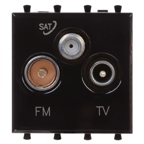 Розетка телевизионная TV/FM/SAT 2мод. 16А Avanti "Черный квадрат" DKC 4402532 Розетка телевизионная TV/FM/SAT 2мод. 16А Avanti "Черный квадрат" DKC 4402532