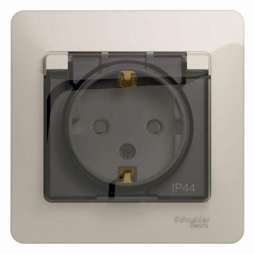 Розетка 1-м СП Glossa 16А IP44 250В с заземл. защ. шторки с крышкой в сборе молоч. SE GSL000948 Розетка 1-м СП Glossa 16А IP44 250В с заземл. защ. шторки с крышкой в сборе молоч. SE GSL000948
