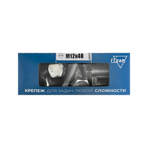 Болт с шестигранной головкой М12х40 DIN 933 оцинк. (уп.15шт) Tech-Krep/Zitar 126526