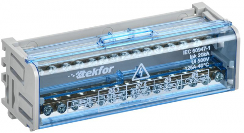 Шины на DIN-рейку (кросс-модуль) ШНК 2х15 L+PEN TEKFOR IEK TF-DN10-2-15-125 Шины на DIN-рейку (кросс-модуль) ШНК 2х15 L+PEN TEKFOR IEK TF-DN10-2-15-125