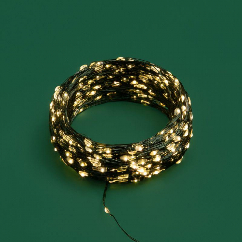 Гирлянда светодиодная "Роса" 50м 500LED тепл. бел. IP20 230В с контроллером провод зел. Neon-Night 303-286 фото 8