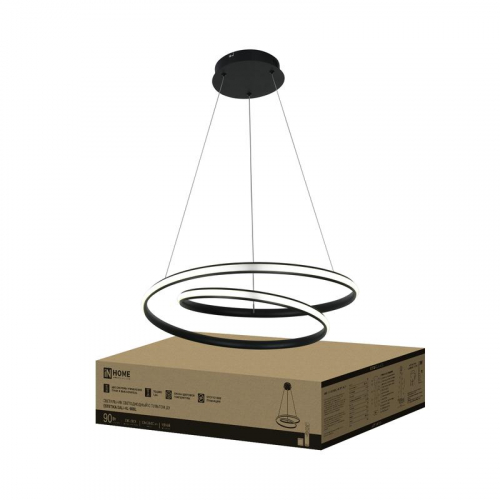 Светильник светодиодный ESTETIKA DALI-HL-90BL 90Вт 3000-6500К 230В 500х500х120мм 1.2м трос ДУ черн. IN HOME 4690612062402