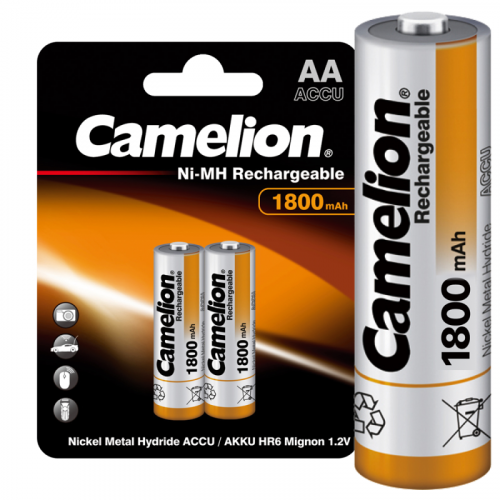 Аккумулятор AA/R6 1800мА.ч NI-MN BP-2 металлик (блист.2шт) Camelion 3001 Аккумулятор AA/R6 1800мА.ч NI-MN BP-2 металлик (блист.2шт) Camelion 3001