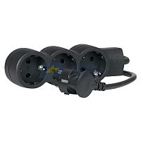 Удлинитель 3х2К+З с кабелем 5м'' Стандарт'' черн. Leg 695020